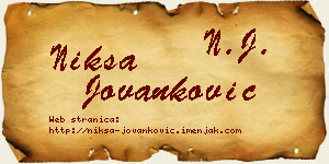 Nikša Jovanković vizit kartica